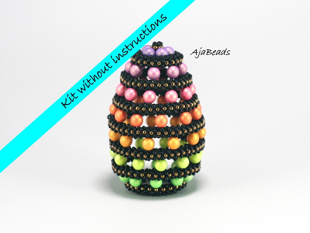 Beaded Egg - Candies - Black-rainbow - a Kit WITHOUT Instructions - Etsy