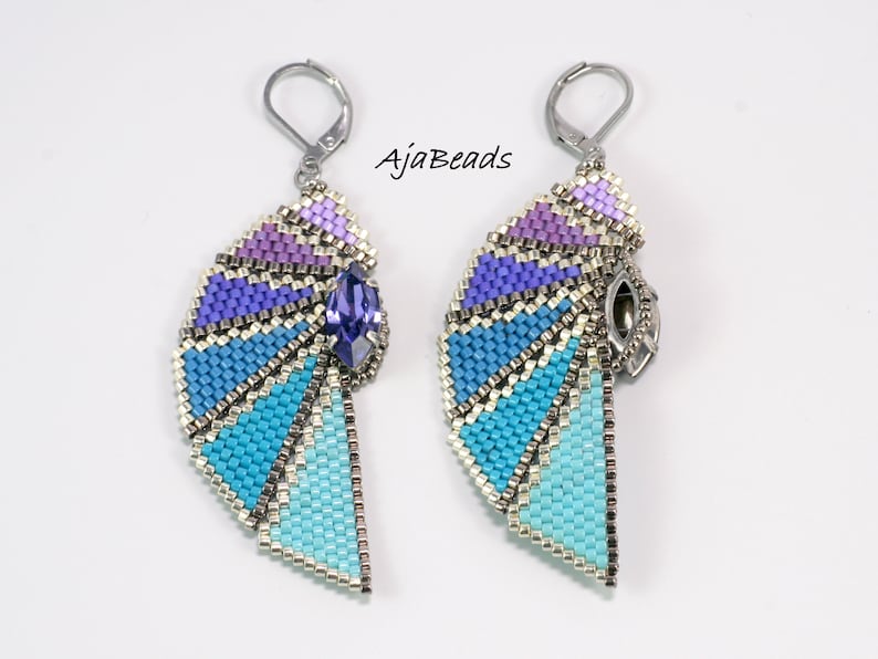 Beading tutorial Wings pendants and earrings image 8