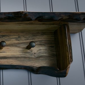 Live Edge English Elm Coat and Hack Rack and Shelf Live Edge English Elm Coat and Hack Rack and Shelf