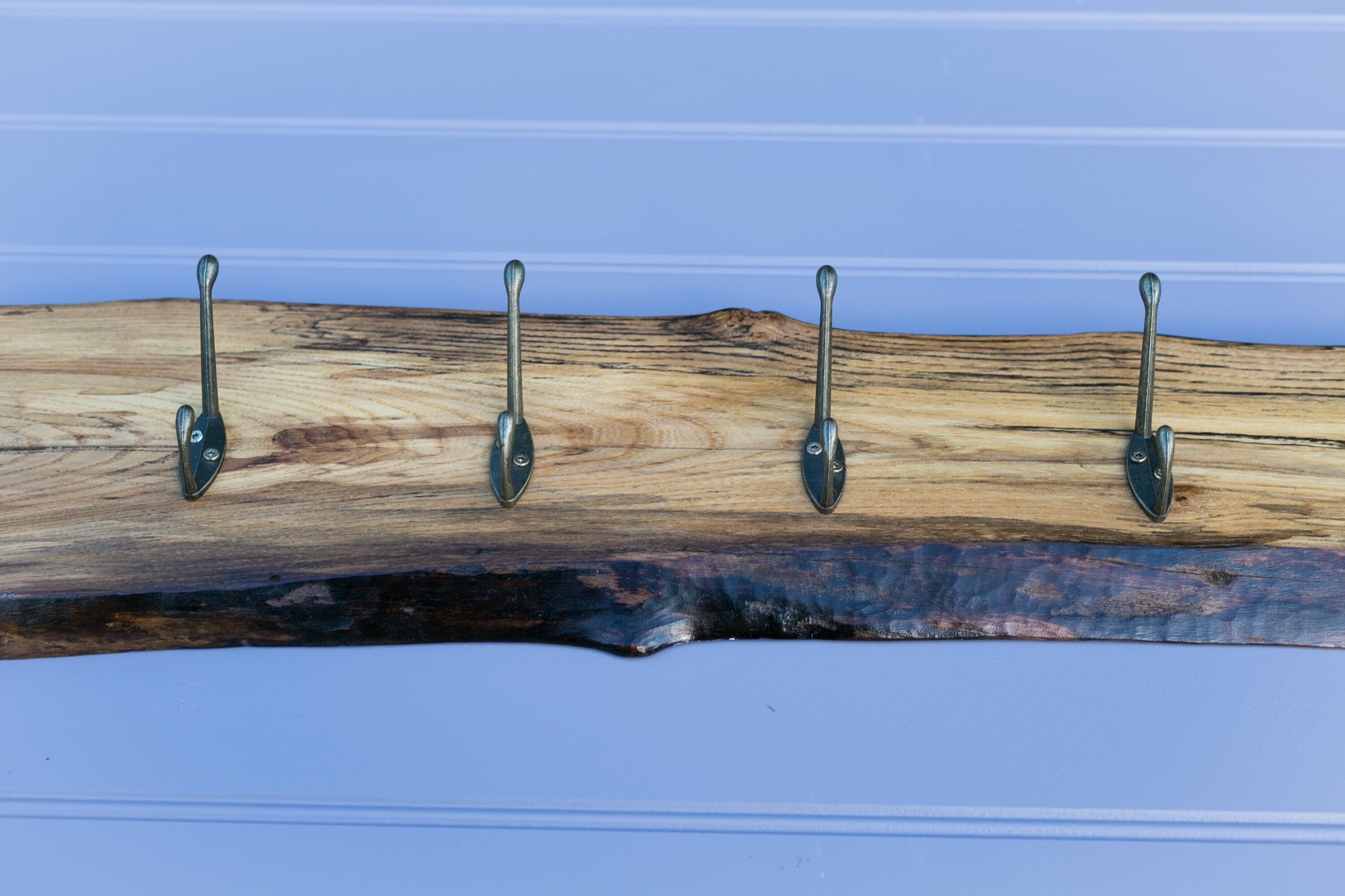 Live Edge English Elm Coat and Hack Rack and Shelf Live Edge English Elm Coat and Hack Rack and Shelf