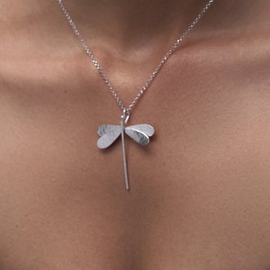 Sterling Silver Dragonfly Necklace & Earrings Set Insect Jewelry for Nature Lovers gift for her  Handmade Earrings