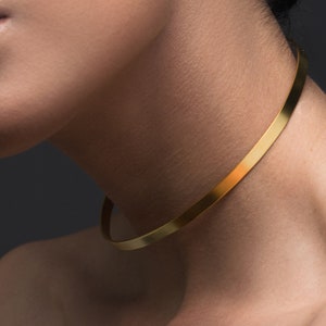 Sterling Silver Choker Necklace for Her - Elegant Gold Collar Choker gift for her unique