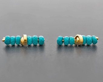 Handmade jewelry gift Bohemian earrings boho earring ear climber earring ear cuffs turquoise minimalist earrings Trendy