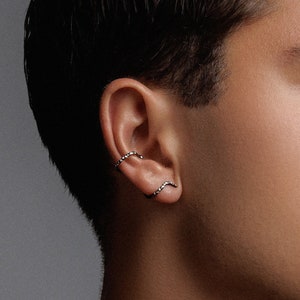 Sterling Silver Octopus Tentacle Ear Cuff: Steampunk Jewelry for Men