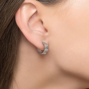 Sterling Silver Hoop Earrings | Minimalist Huggie Earrings, Hypoallergenic Small Hoops gift for her  Handmade Earrings
