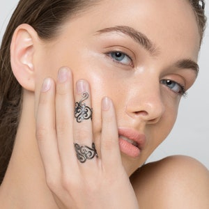 Sterling Silver Knuckle Rings Set of 2 | Rose Gold Midi Rings | gift for her unique