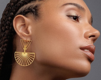 Sterling Silver Geometric Dangle Earrings: Statement Jewelry
