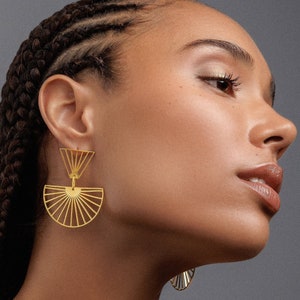 Sterling Silver Geometric Dangle Earrings: Statement Jewelry