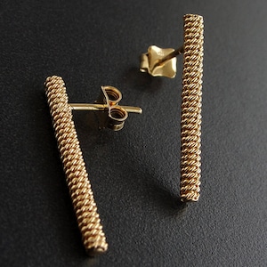 Sterling Silver Stud Earrings Gold bar earring studs silver gold studs bar line earrings geometric minimalist Gift For Her
