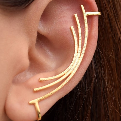 Gold Ear Cuff No Piercing Ear Cuff Non Pierced Earcuff Etsy