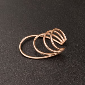 Handmade gift Gold earring ear cuff no piercing earring hoop earring earcuff non pierced ear sterling silver jewerly Trendy Rose gold