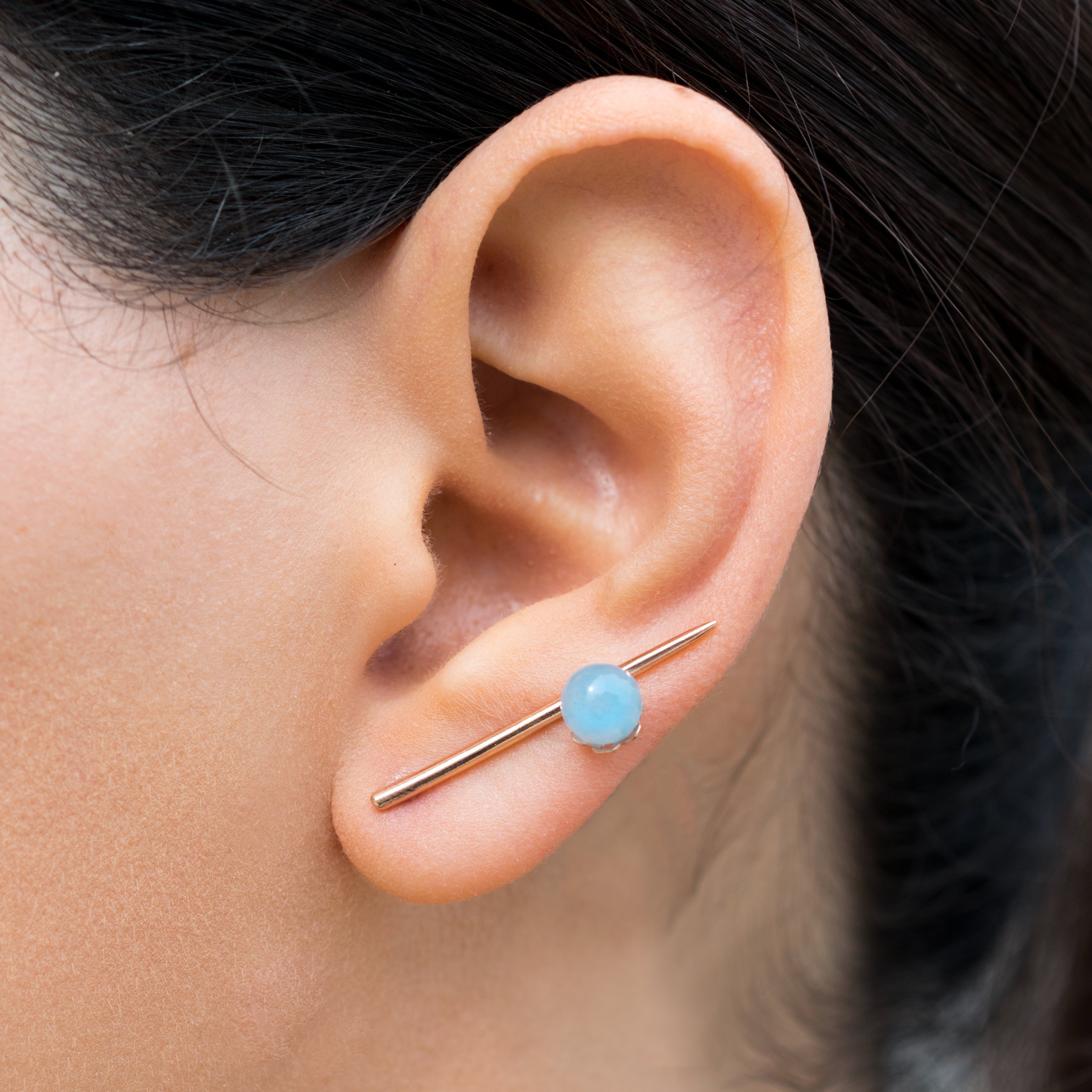 Gift Bag. 18K gold plate over sterling silver cabochon turquoise earrings Gift Bag. 18K gold plate over sterling silver cabochon turquoise earrings