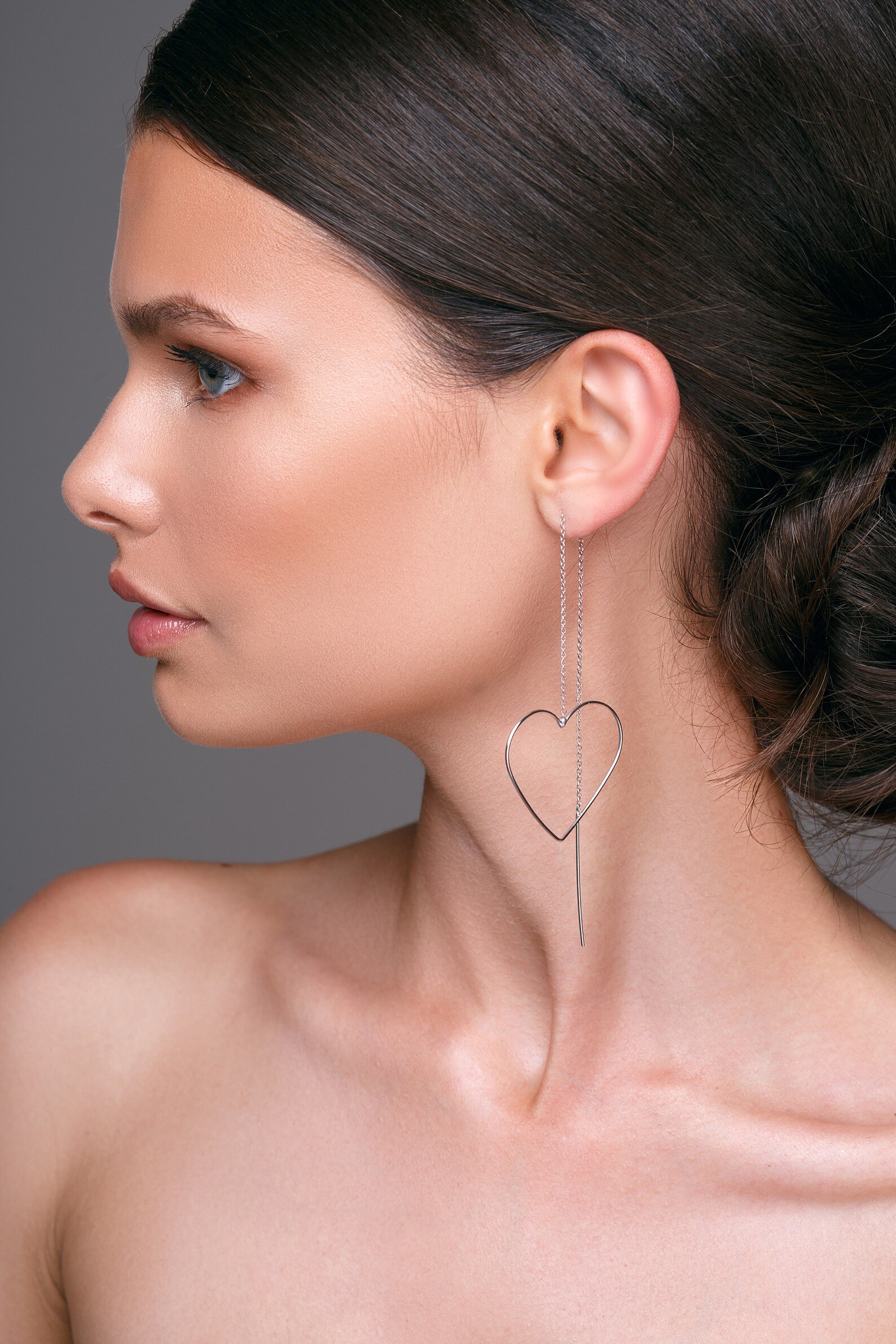 Threader earrings ear thread dangle chain pullthrough earring Etsy