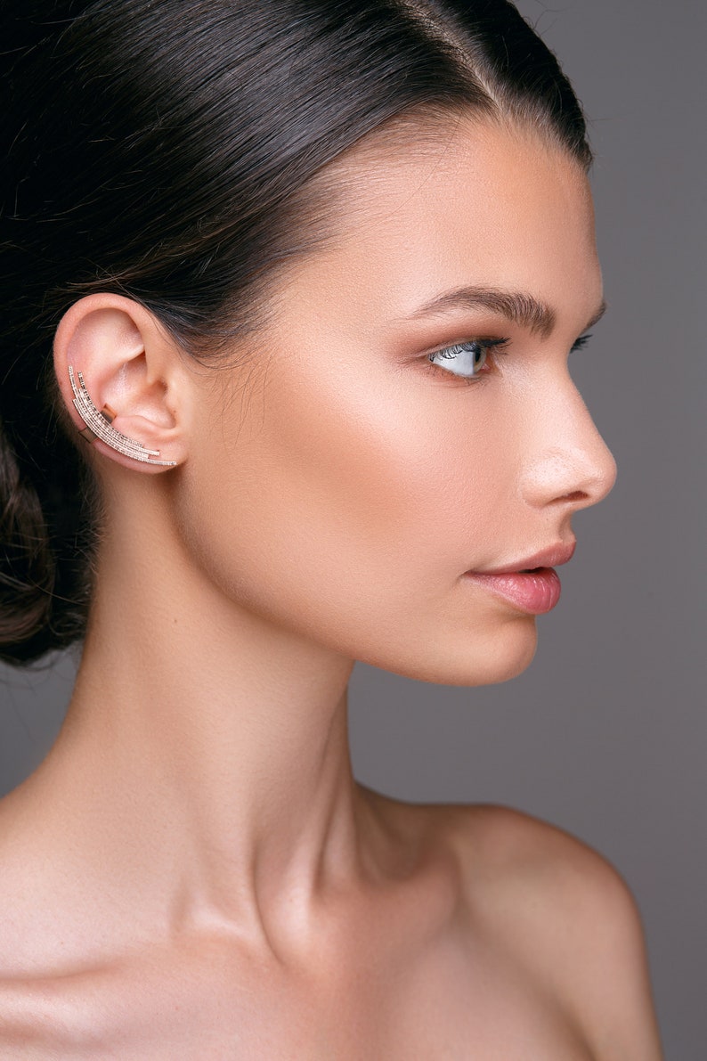 Mismatched earring cuffs sterling silver earrings earcuff Etsy