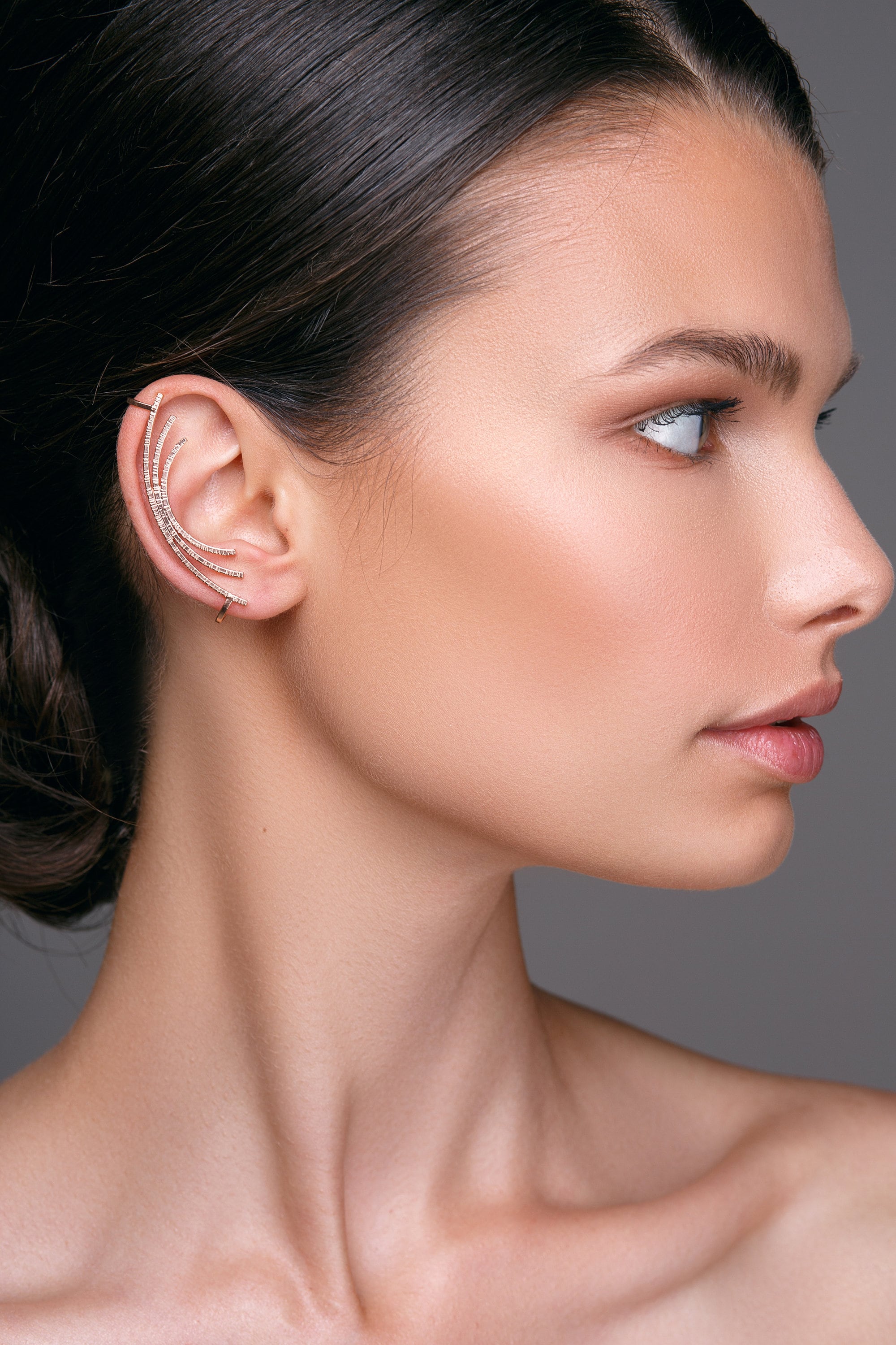 Rose gold earring cuff earring non pierced ear climber earring Etsy