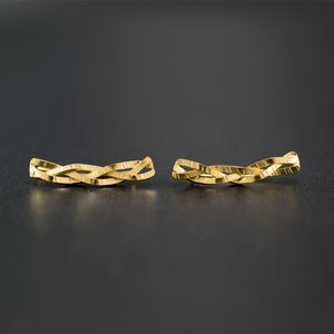 Braided Sterling Silver Ear Climbers: Gold Vermeil Ear Cuff Earrings