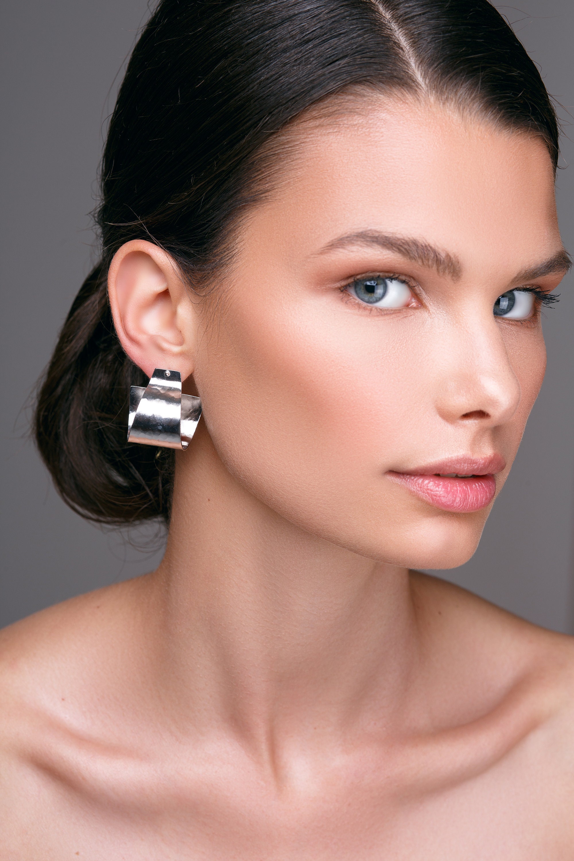 Large silver statement earrings,Sterling silver 925,Handmade earrings
