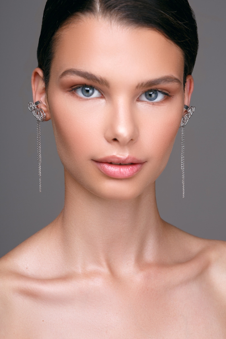 Statement Earring Chain Ear Cuff No Piercing Earring No Etsy