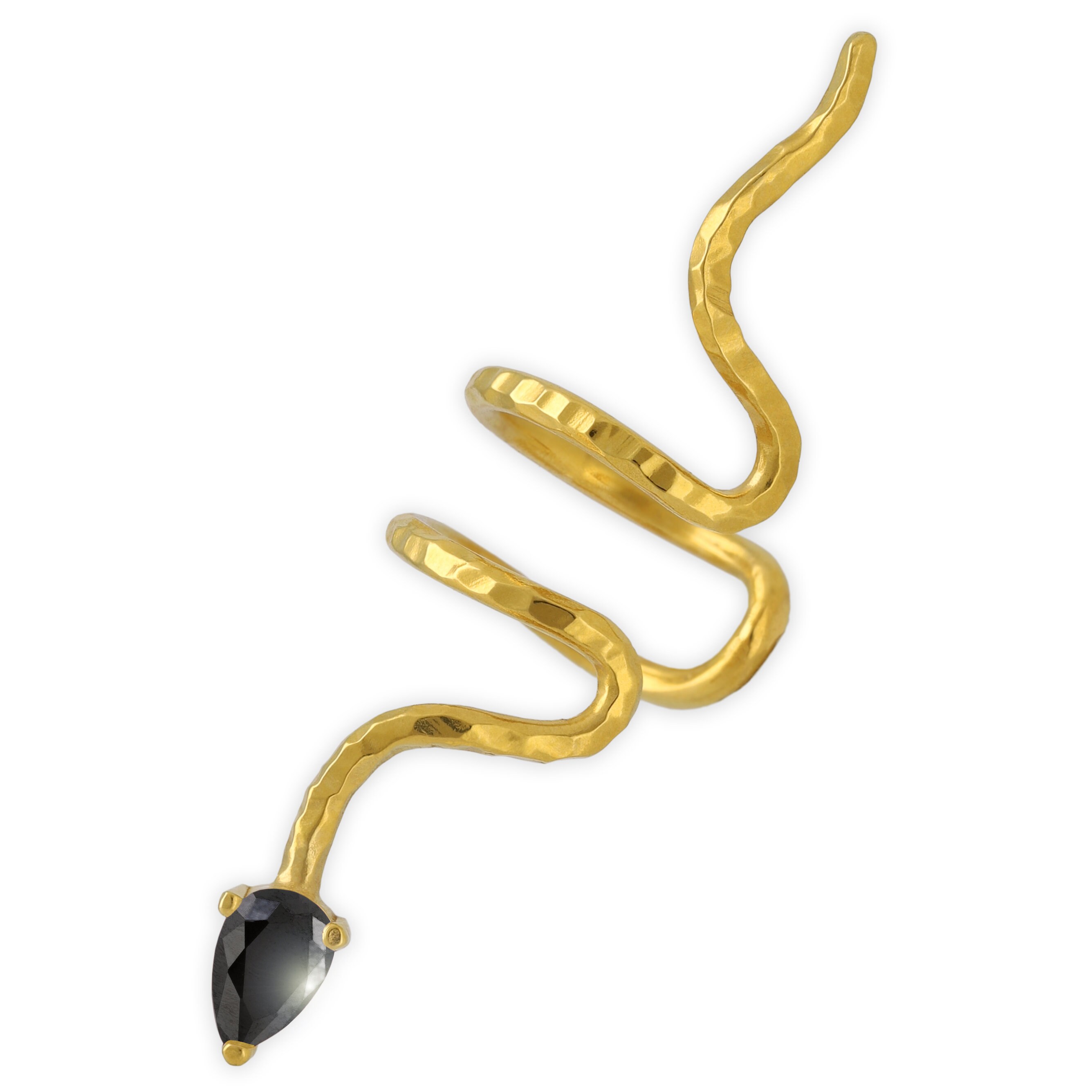 Orecchino a polsino con elica a serpente Boho senza piercing, orecchino a polsino in argento sterling ossidato, orecchino a elica finta, orecchino tribale a polsino, orecchino a cartilagine - Italia