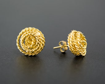 Boucles D'oreilles Boule Or Jaune 9 Carats (375) - Goujon à Fermoir Papillon, Neuf