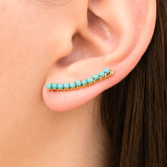 Turquoise earring cuffs boho ear cuffs turquoise jewelry Etsy