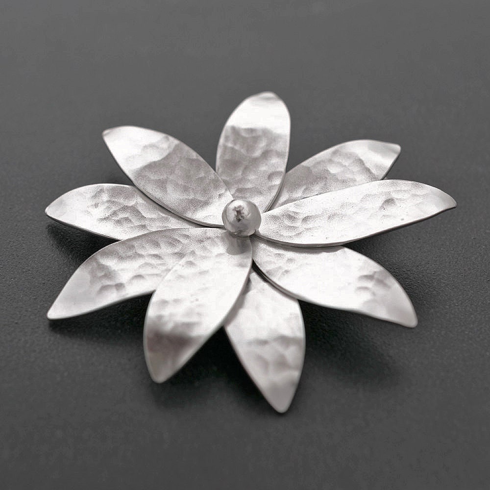 Statement brooch flower broach silver brooch unique broach Etsy