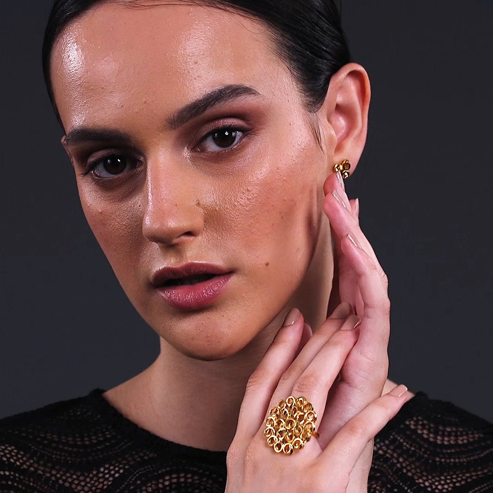 Big Round Ring Statement Ring Sterling Silver Ring for Women Etsy