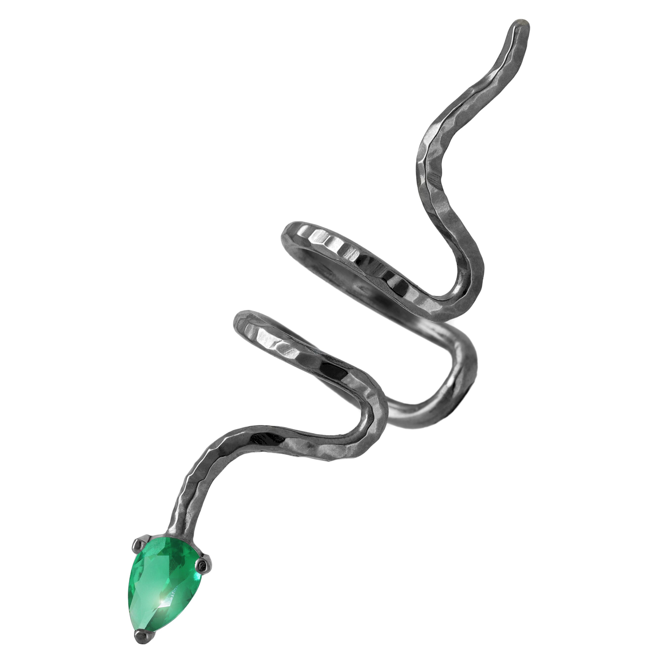 Orecchino a polsino in argento sterling a forma di serpente: orecchino boho minimalista non piercing - Italia