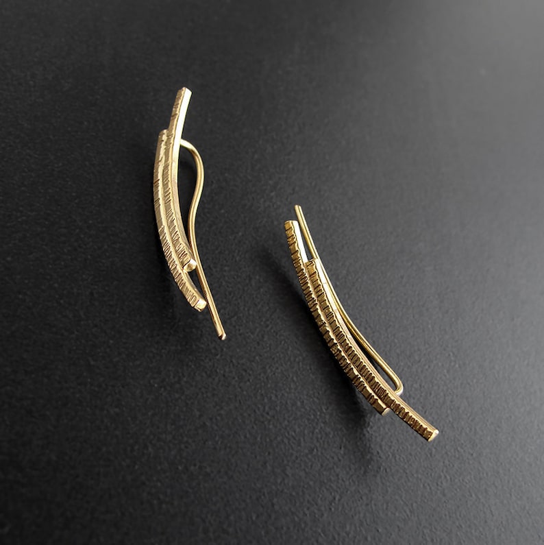 minimalist climber earrings