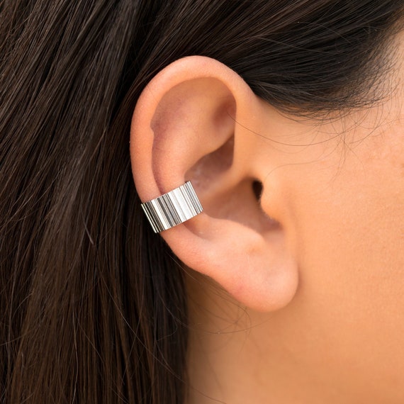 Handmade Gift for Her Rose Gold Ear Cuff No Piercing Silver Ear