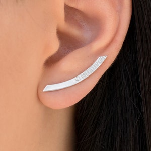 Mothers day gift Sterling silver ear cuff earrings minimalist earrings ear climber ear crawlers mom jewelry