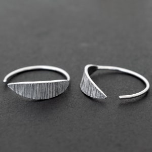 Hammered Sterling Silver Hoop Earrings: Minimalist Huggie Hoops