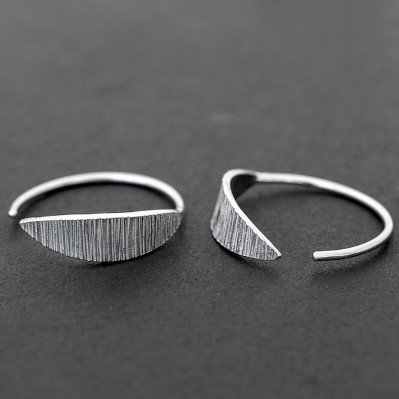 Créoles En Argent Sterling : Boucles D'oreilles Huggie Hypoallergéniques, Déclaration Bohème Délicate - France