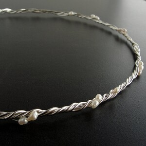 Sterling Silver Greek Wedding Crowns: Stefana with Freshwater Pearls