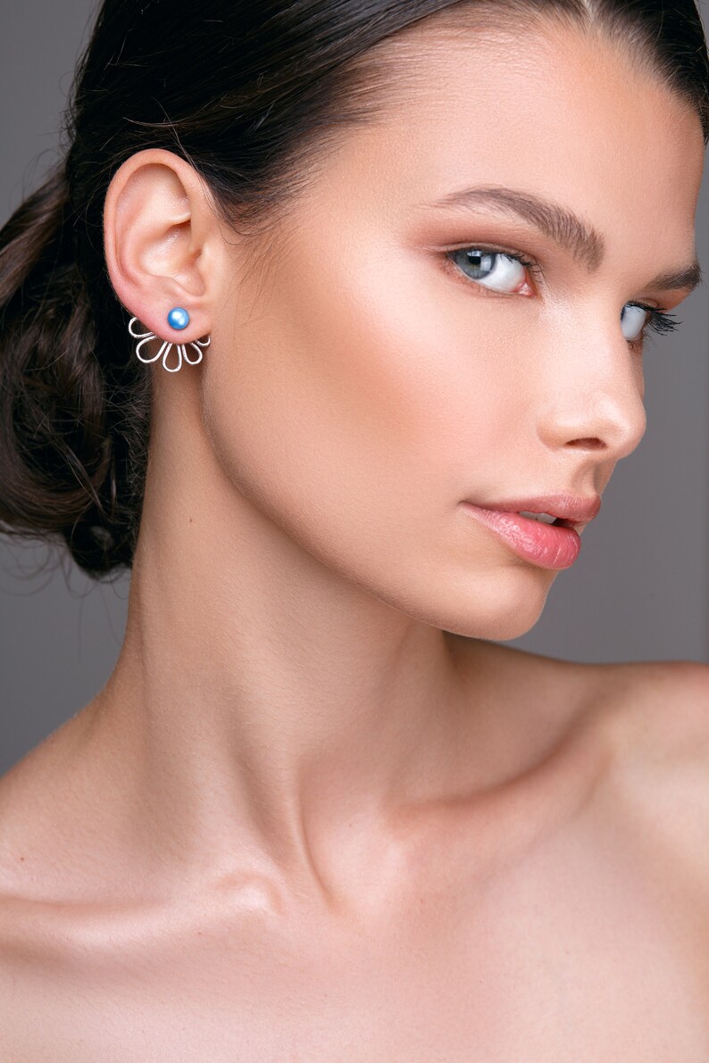 Statement Earring Jackets Ear Jacket Earrings Blue Earrings Etsy