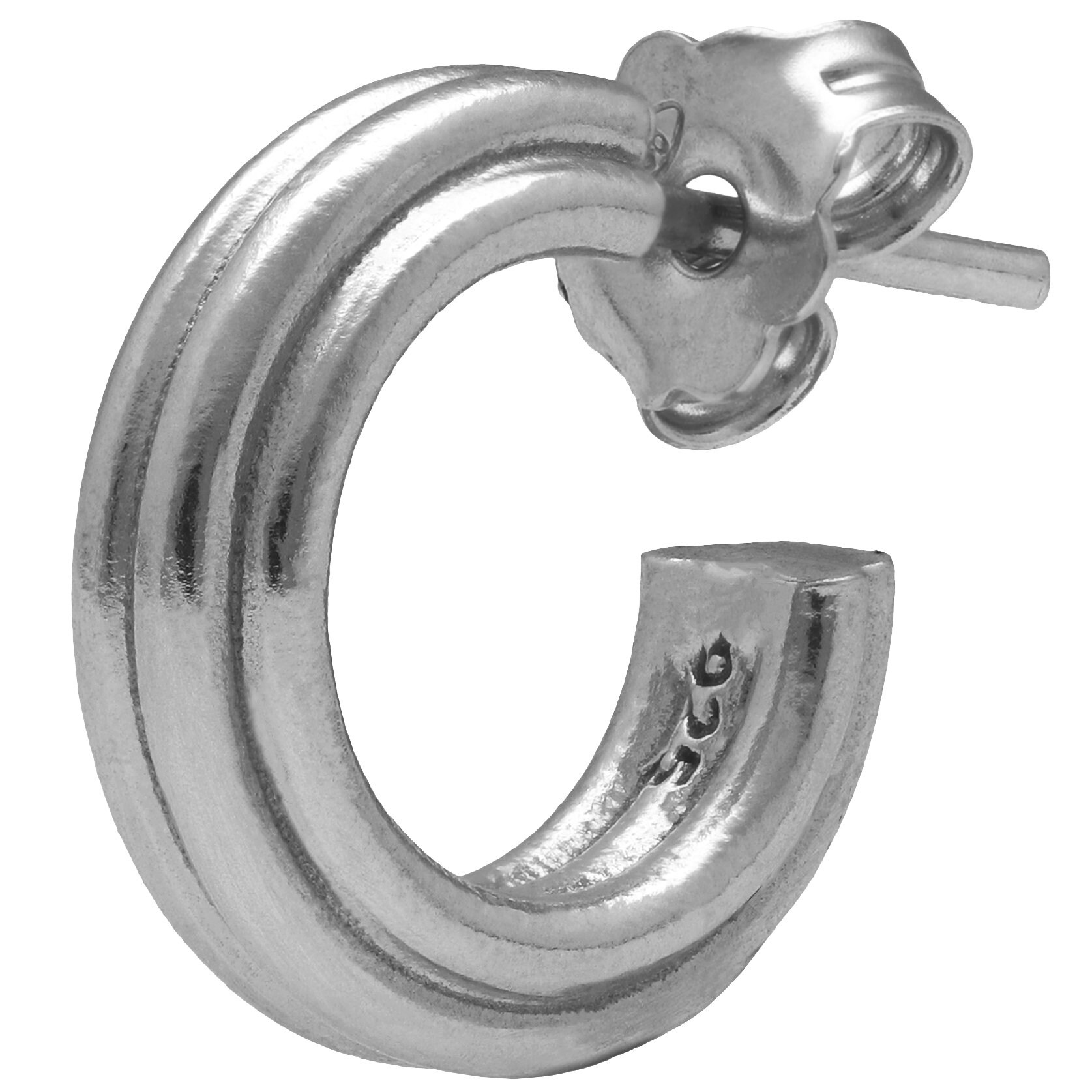 Sterling Silver Hoop Earring: Punk Rock Style - Handmade Men's Jewelry