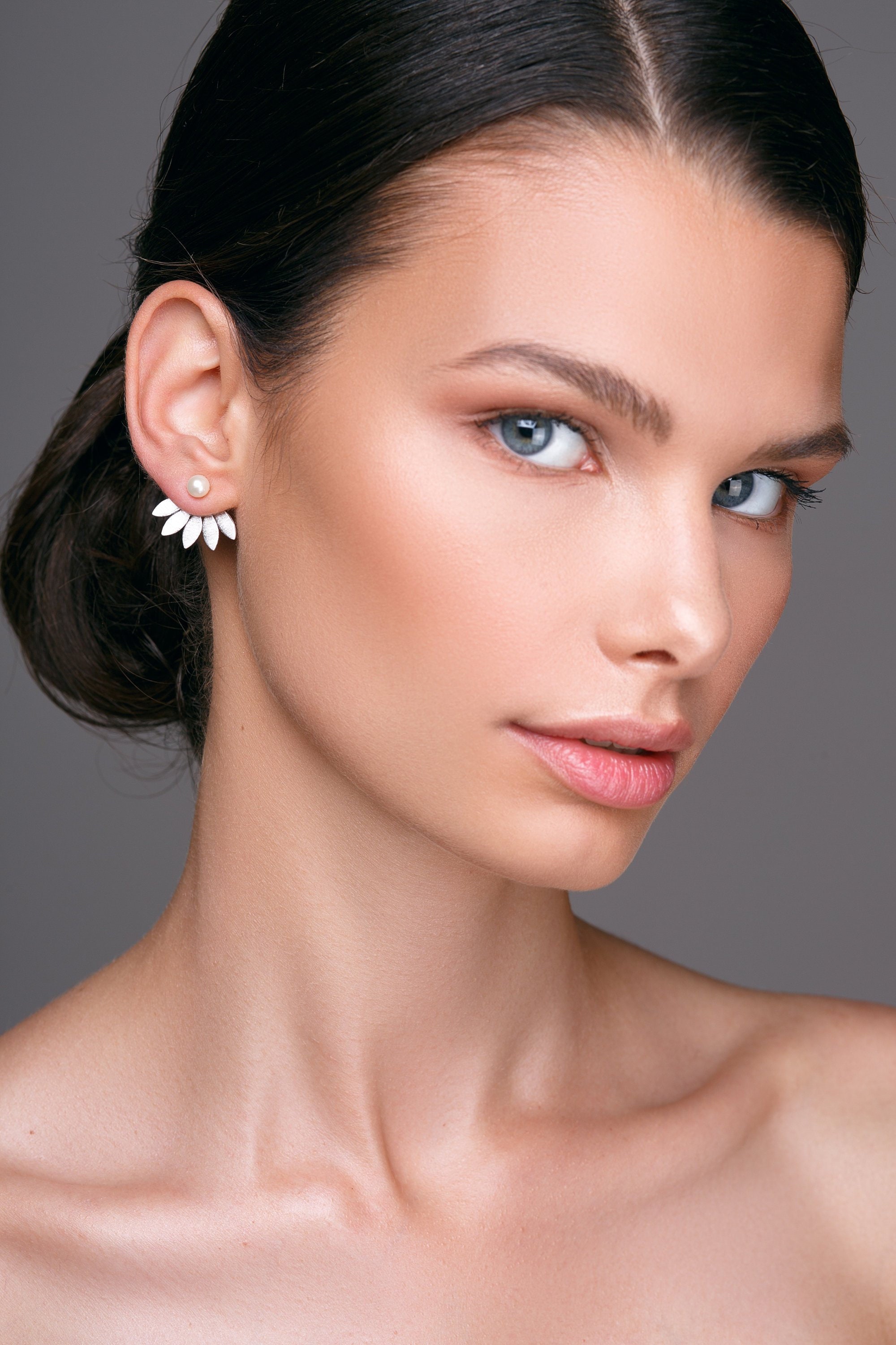 Silver earring jackets, siver ear jacket, gold ear jacket, pearl