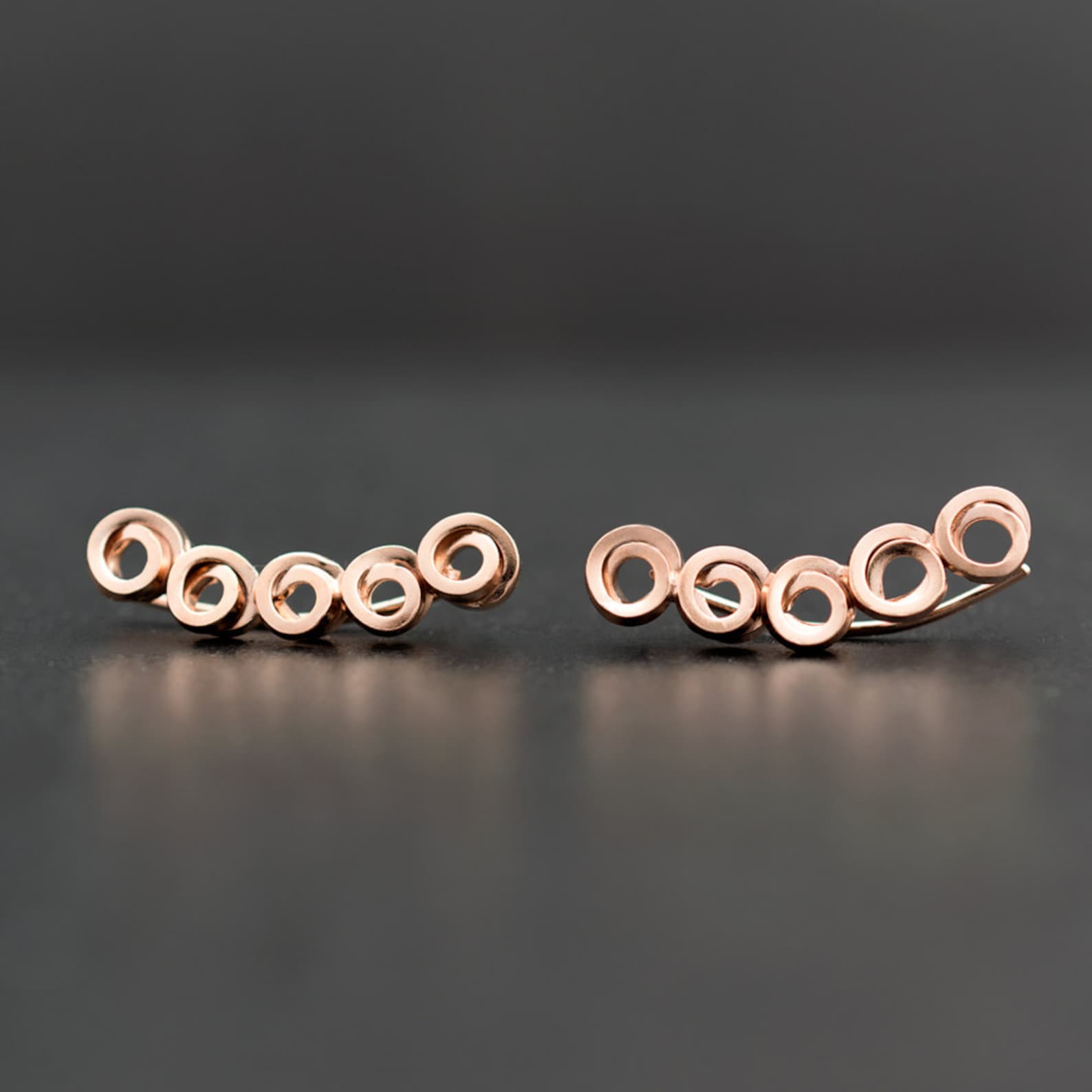 Rose Gold Ear Cuff Earrings Rose Gold Ear Crawlers Rose Gold Etsy
