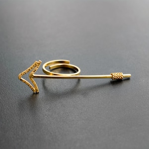 Sterling Silver Arrow Ring: Gold Plated Statement Jewelry