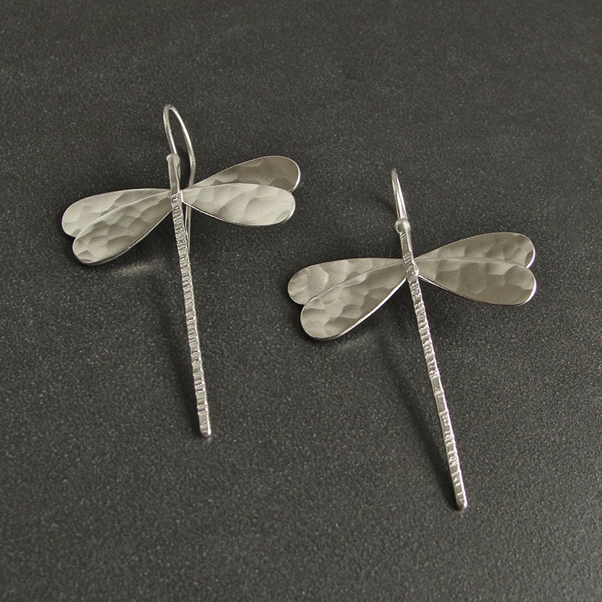 Gold Dragonfly Earrings Sterling Silver Dragonfly Jewelry | Etsy UK