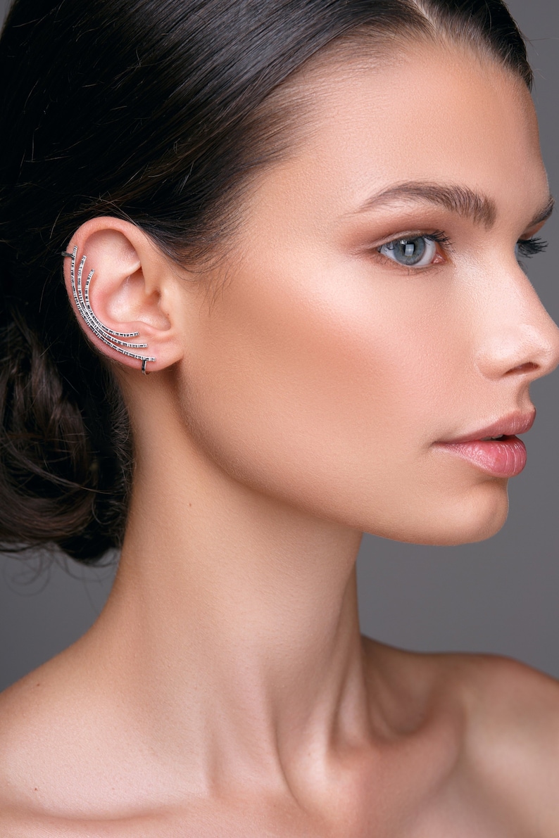 Sterling Silver Ear Cuff No Piercing Ear Climber Ear Crawler Etsy