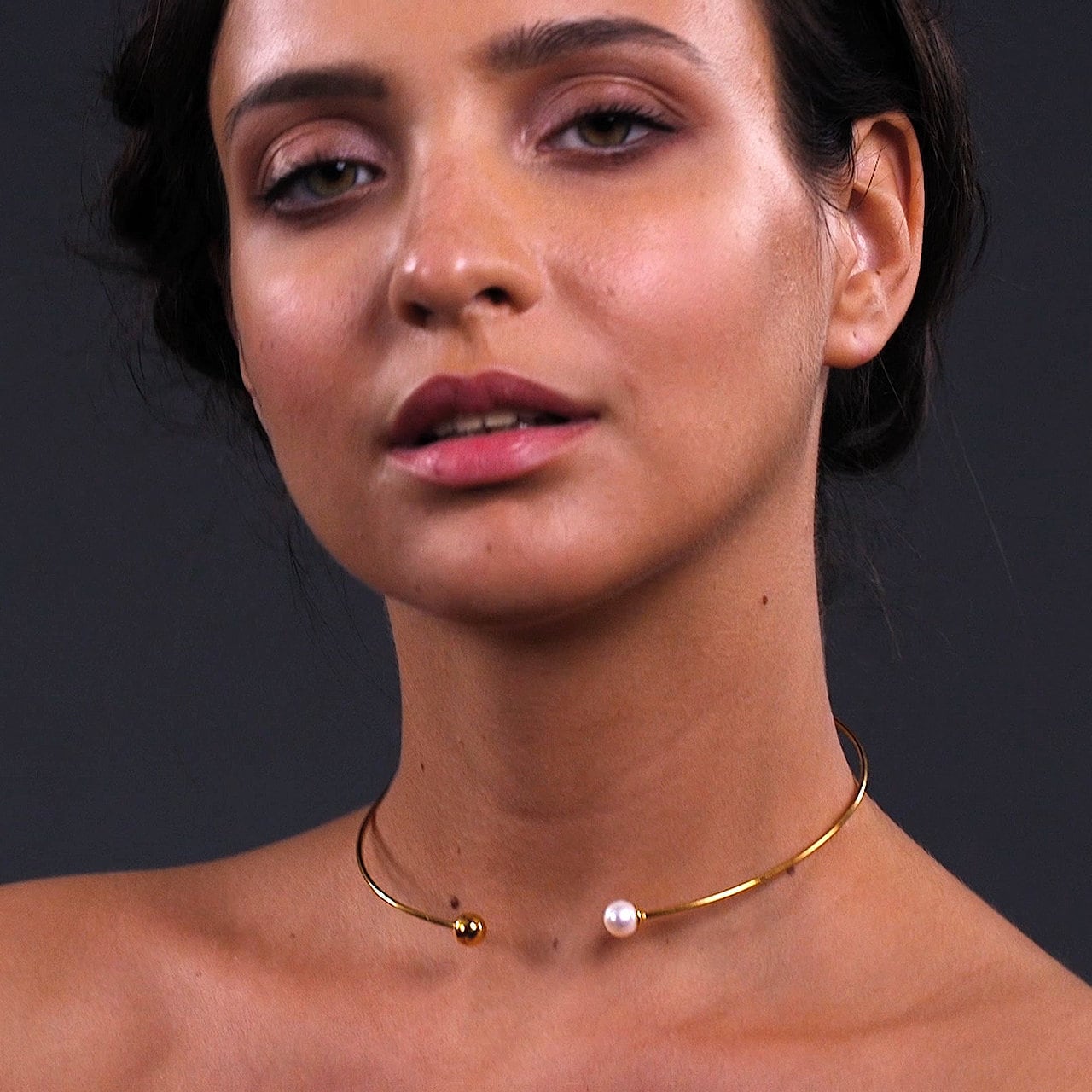 Sterling Silver Pearl Choker: Minimalist Collar Necklace