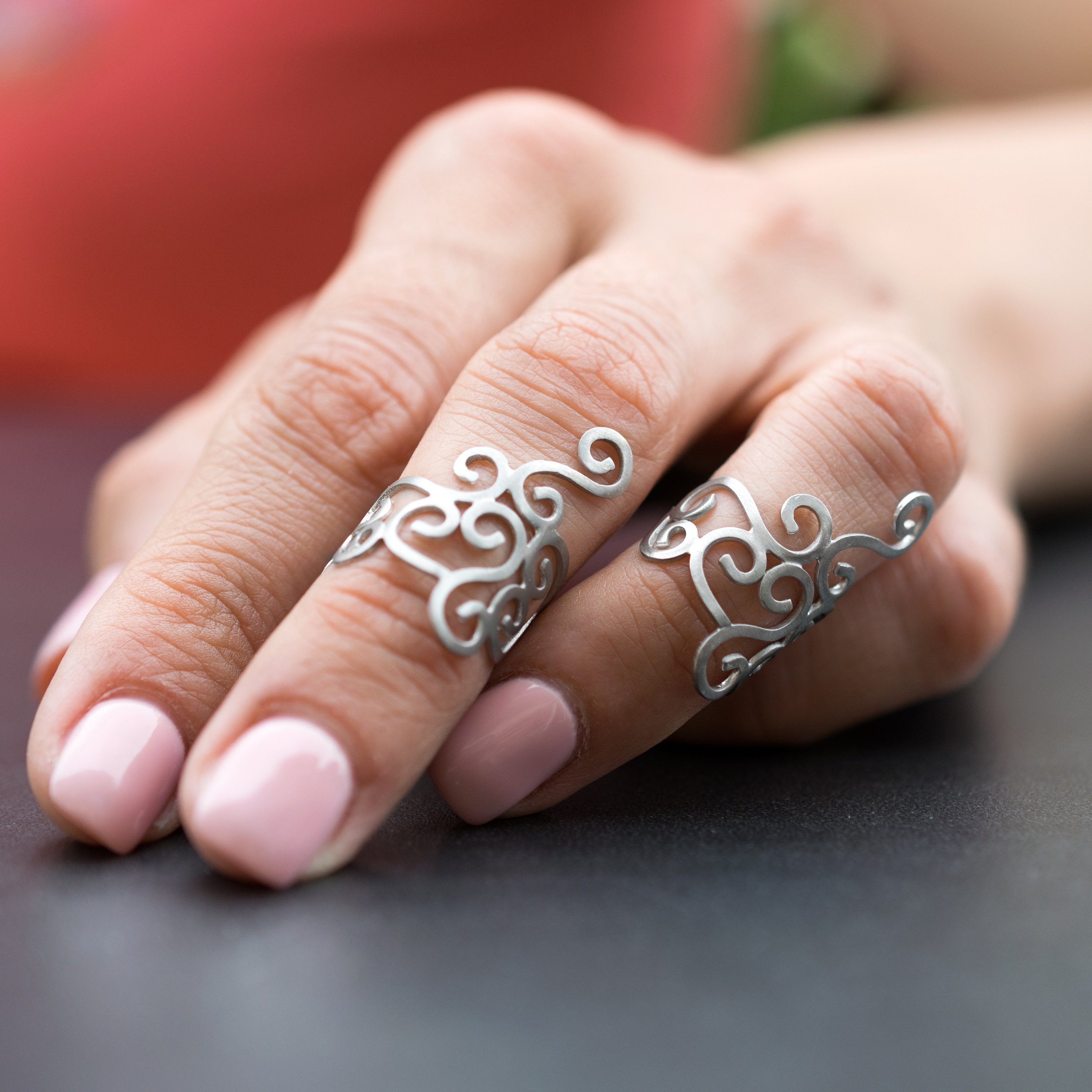 Anello in argento 925‰ con spirale centrale fatta a mano