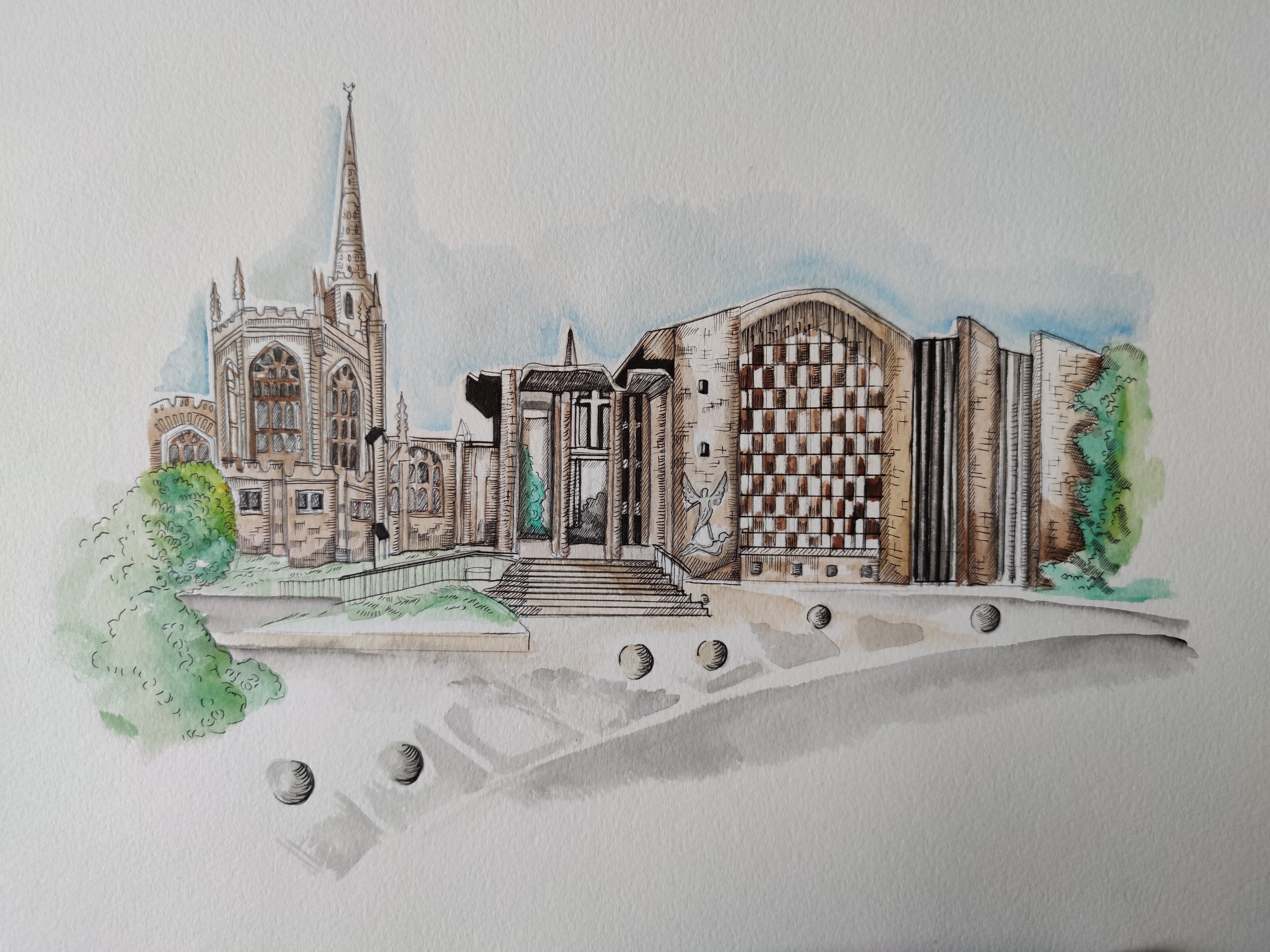 Coventry Cathedral Mini Print.