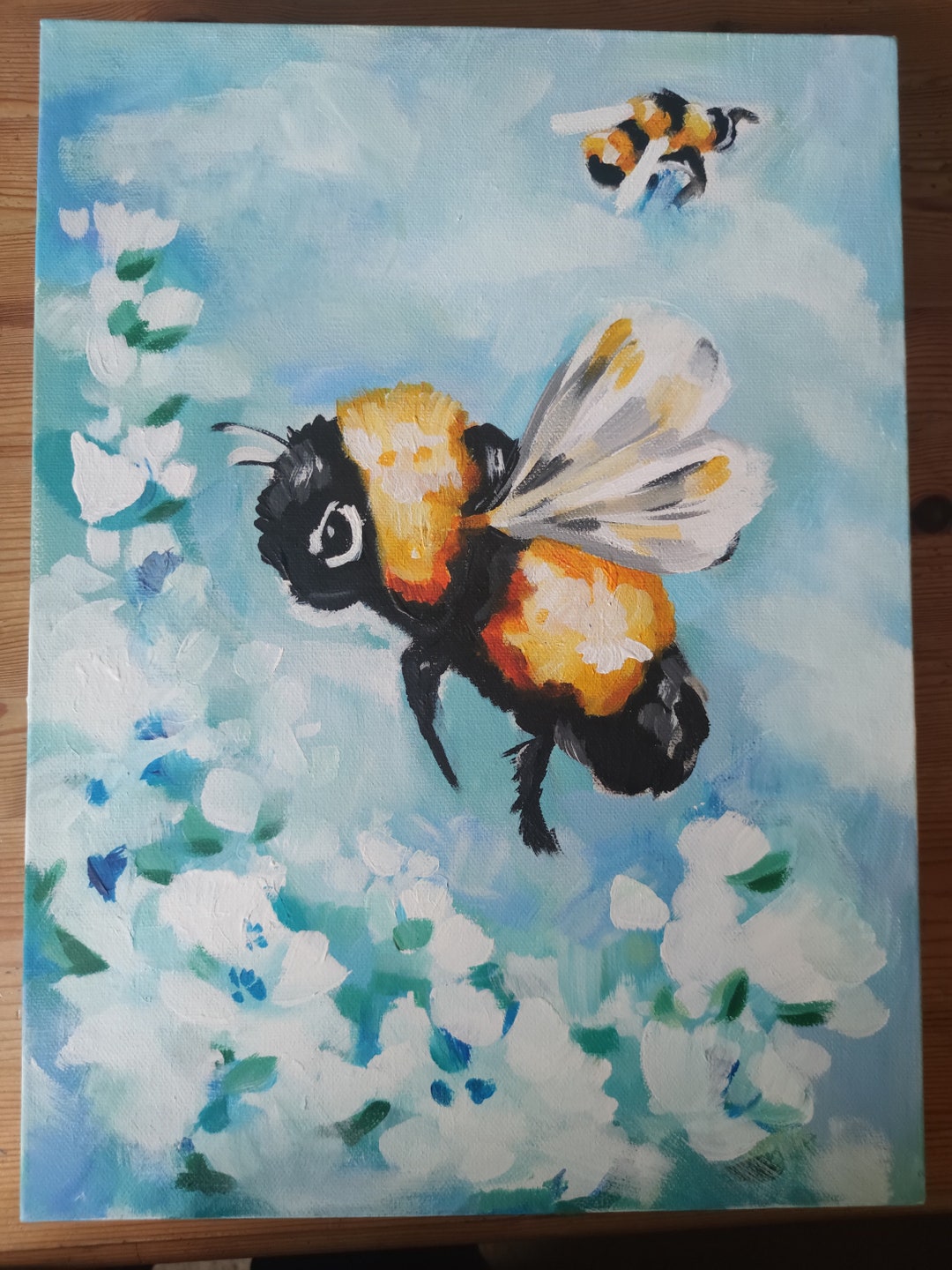Blue Bee Print Etsy