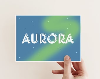 Northern Lights (Aurora Borealis) Iceland Postcard - Iceland Souvenirs - Made in Iceland - From Iceland by Sonia Nicolson