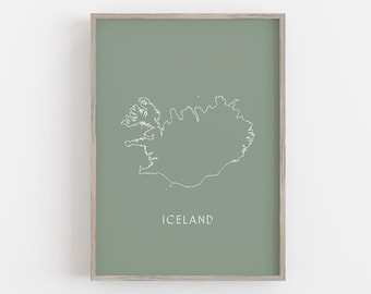 Icelandic Map Print A4 - Iceland - Scandinavian Print - Scandi Home Decor - From Iceland by Sonia Nicolson