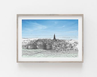 Perlan Reykjavik Icelandic Print - Iceland - Reykjavik Cityscape - Scandi Home Decor - From Iceland by Sonia Nicolson