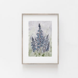 Lupine Watercolor Iceland Print Purple Lupines Watercolour Painting Iceland Souvenir