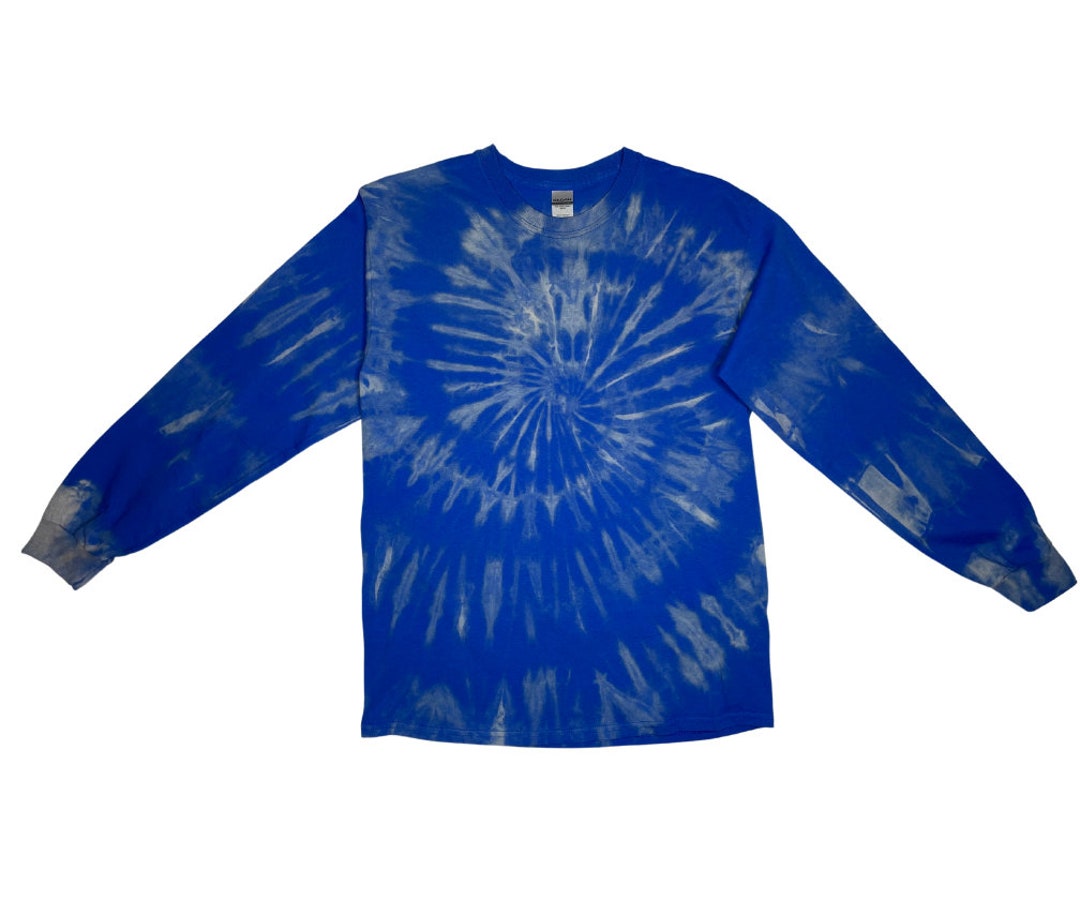 Blue Bleach Tie Dye Long Sleeve medium Etsy